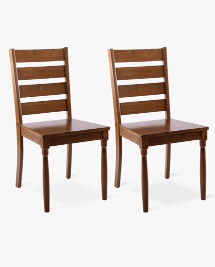 Trimaro Set of 2 Ladder Back Wooden Chairs – Classic & Sturdy Seating